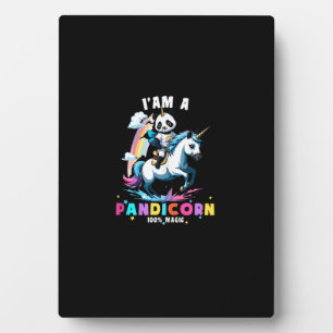 Cute Panda Unicorn I'am A Pandicorn Magic Girl Wom Plaque