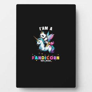 Cute Panda Unicorn I'am A Pandicorn Magic Girl Wom Plaque