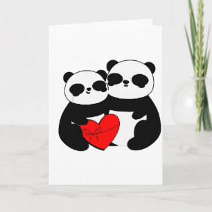 Cute Panda Valentines Day Gift Panda Couple With H Card