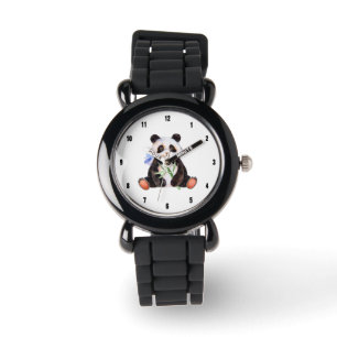 Cute Panda Watercolors Illustration Watch
