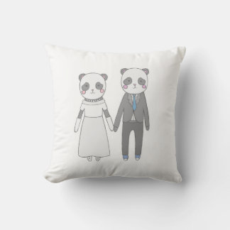 Cute Panda Wedding Couple – Kawaii Bride & Groom Cushion