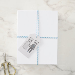 Cute Panda Wedding Couple – Kawaii Bride & Groom Gift Tags