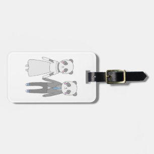 Cute Panda Wedding Couple – Kawaii Bride & Groom Luggage Tag