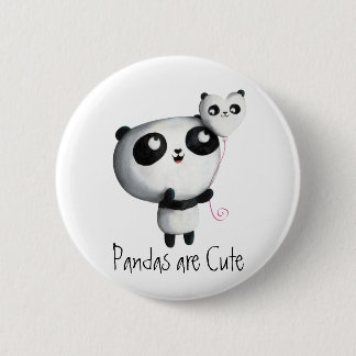 Cute Panda with Balloon 6 Cm Round Badge