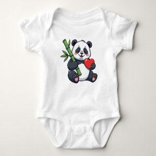 Cute Panda with Bamboo Kids Dress – Adorable Anima Baby Bodysuit