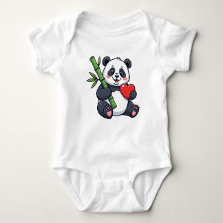 Cute Panda with Bamboo Kids Dress – Adorable Anima Baby Bodysuit
