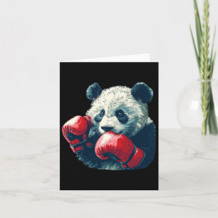 Cute Panda With Boxing Gloves Costume Card