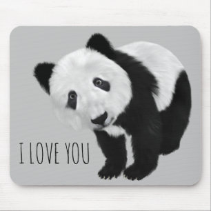 CUTE Panda with Customisable Text Mouse Pad