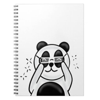 Cute Panda With Glasses Notebook