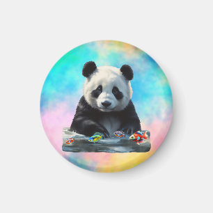 Cute Panda with his Toys Magnet