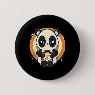 Cute Panda With Ribbon Leukaemia Awareness  6 Cm Round Badge