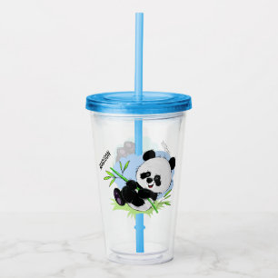 Cute Pandas custom name tumblers 1/2