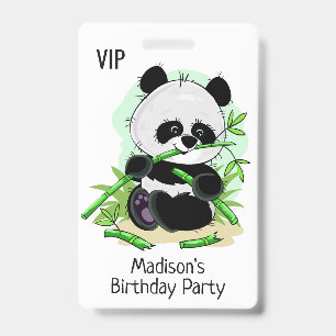 Cute Pandas custom text badges ID Badge