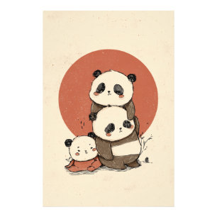 Cute Pandas Design Photo Print