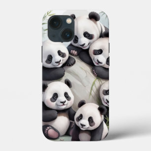 Cute Pandas Group Photo iPhone 13 Mini Case