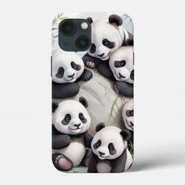 Cute Pandas Group Photo Case-Mate iPhone Case (Back)
