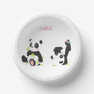 Cute pandas  paper plate