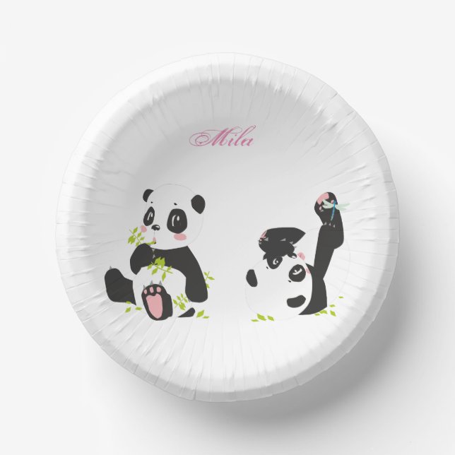 Cute pandas  paper plate (Front)
