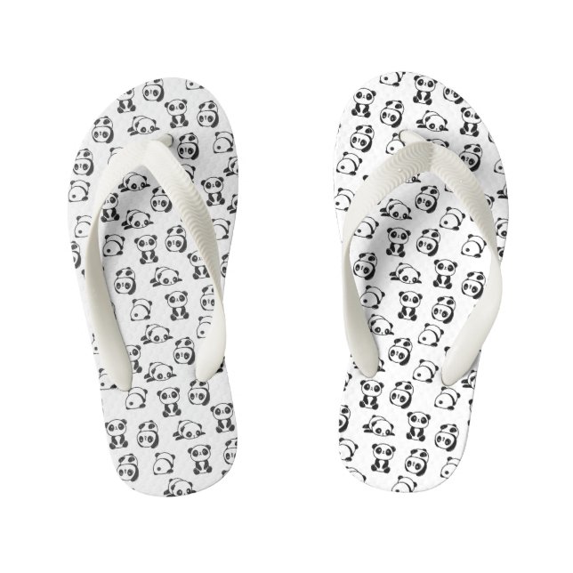 Cute Pandas Pattern   Kid's Thongs (Footbed)