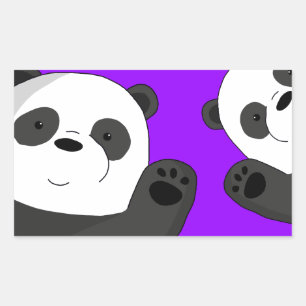 Cute pandas rectangular sticker