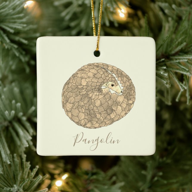 Cute Pangolin Ceramic Ornament (Tree)