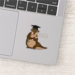 Cute pangolin graduating cartoon
