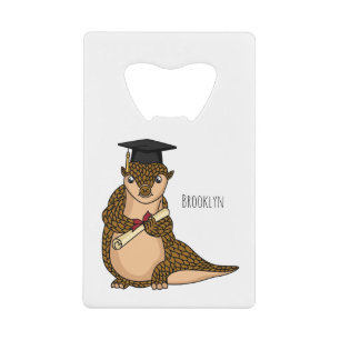 Cute pangolin graduating cartoon