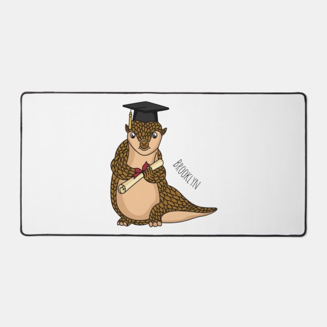 Cute pangolin graduating cartoon desk mat (Front)