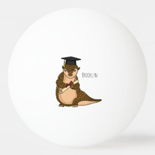 Cute pangolin graduating cartoon ping pong ball