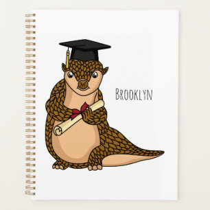 Cute pangolin graduating cartoon planner