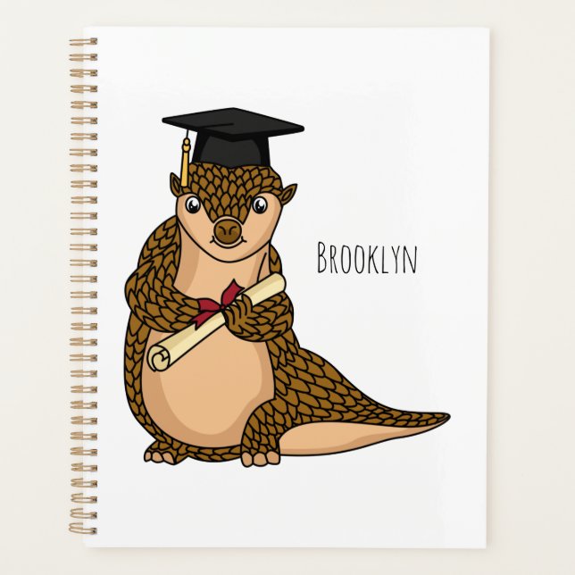 Cute pangolin graduating cartoon planner (Front)