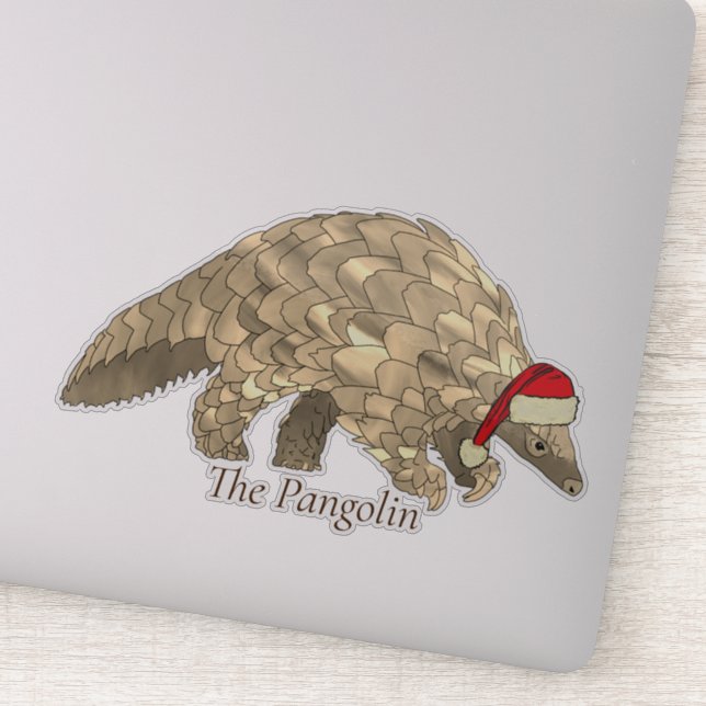 Cute Pangolin Santa Endangered Species Christmas  (Detail)