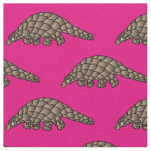 Cute Pangolins Kids Cartoon Pink Girls Fabric