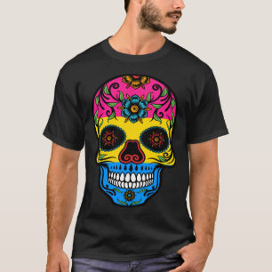 Cute Pansexual Pride Flag Sugar Skull T-Shirt