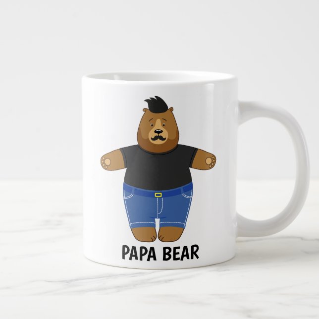 Cute Papa Bear Fathers Day Gift Speciality Mug (Right)