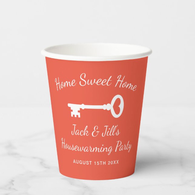 Cute paper cups for housewarming party celebration (Front)