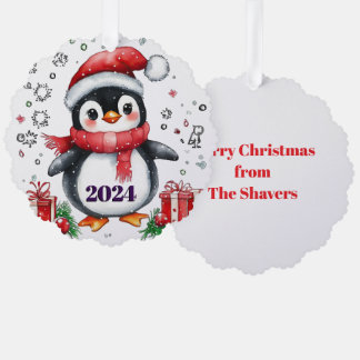 Cute Paper Penguin Order Personalised Card