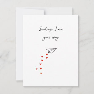 Cute Paper Plane ‘Sending Love your way’ Card 