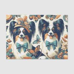 Cute Papillon Dog Illustration Tissue Paper