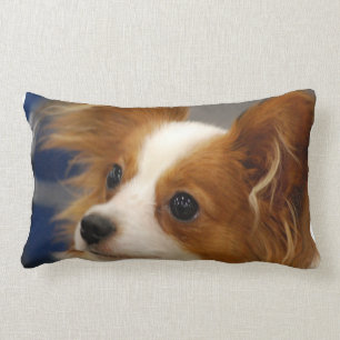 Cute Papillon Dog Lumbar Cushion