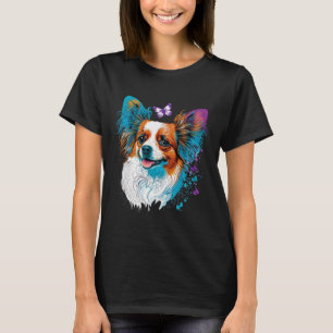 Cute Papillon Dog on Continental Toy Spaniel Lover T-Shirt