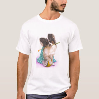 Cute Papillon Dog Puppy Wizard Kitten T-Shirt