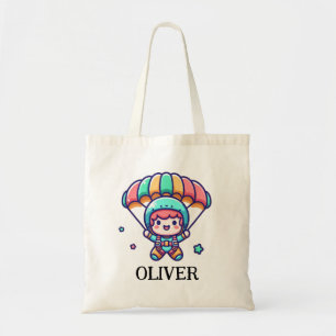 Cute Parachutist Kid Tote Bag