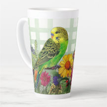 Cute Parakeet and Flowers