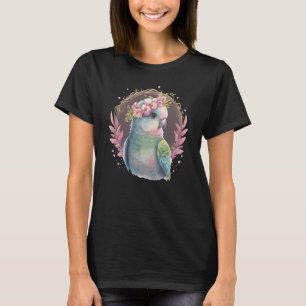 Cute Parakeet Bird Flower Crown Pet Birds T-Shirt