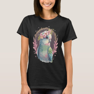 Cute Parakeet Bird Flower Crown Pet Birds T-Shirt