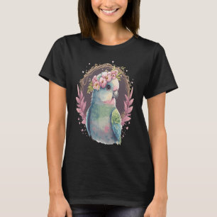 Cute Parakeet Bird Flower Crown Pet Birds T-Shirt