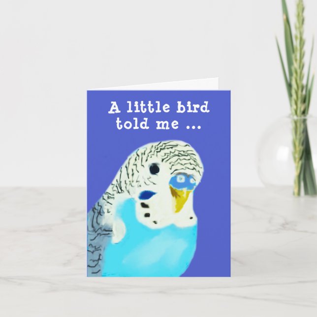 Cute parakeet birthday card (Front)