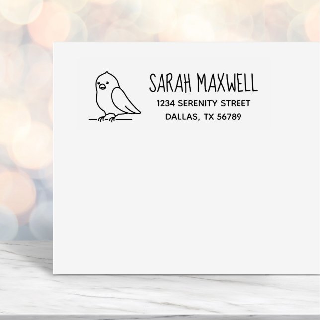 Cute Parakeet Parrot Bird Pet Address  Self-inking Stamp (Creator Uploaded)