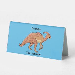 Cute parasaurolophus dinosaur cartoon illustration